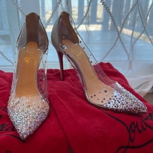 Christian Louboutin Silver/Transparent Glitter